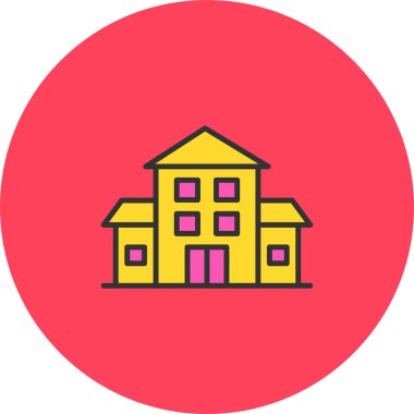 okul binası ikon vektör illüstrasyonu