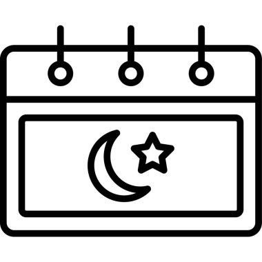 Gece Ay ikonu. Beyaz arkaplanda izole edilmiş web tasarımı için ana hatlı gece ay vektör resimleme simgesi