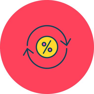 Renk arkaplanındaki vektör yüzdesi düz simgesi