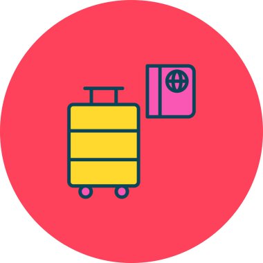 vektör seyahat valiz simgesi, basit tasarım