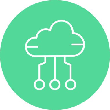 Bulut hesaplama simgesi vektör illüstrasyonu