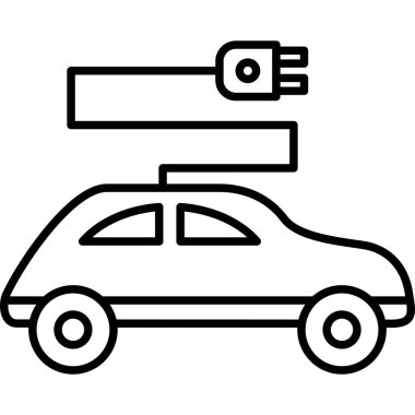 araba elektrikli araba simgesi taslak biçimi