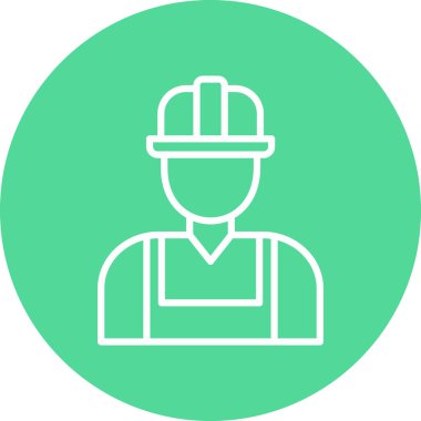 İşçi. Web simgesi basit illüstrasyon