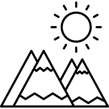 güneş web simgesi vektör illüstrasyonu