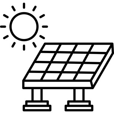 Güneş paneli simgesi, özet biçimi
