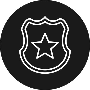 Polis rozeti simgesi, illüstrasyon, basit tasarım