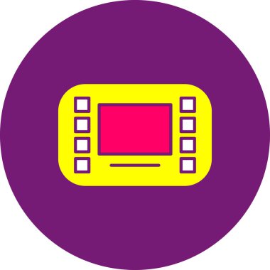 Televizyonda. Web simgesi vektör illüstrasyonu