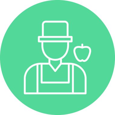 çiftçi vektör çizgisi simgesi