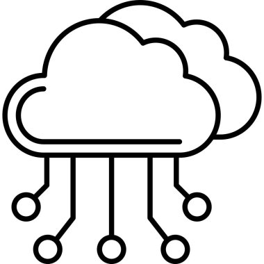 Bulut hesaplama simgesi vektör illüstrasyonu