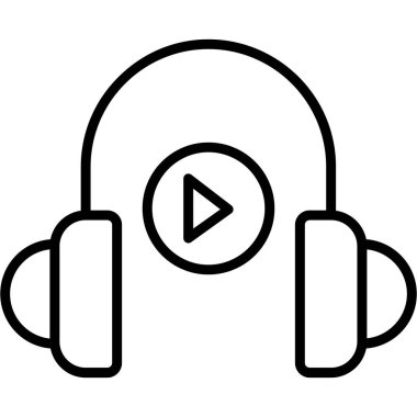 müzik çalar ikon vektör illüstrasyonu