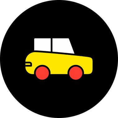 Bir taksi simge vektör çizim