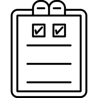 Kontrol listesi simgesi. Web için kontrol listesi vektör simgelerinin özet çizimi