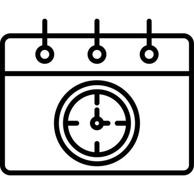 Bir saat simgesinin vektör illüstrasyonu