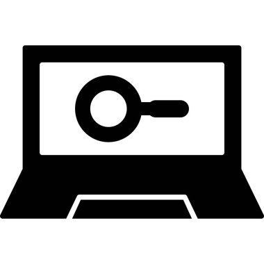 Laptop Kilit simgesi, vektör illüstrasyonu