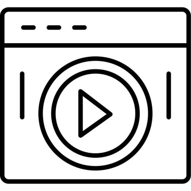 kamera oynatıcı simgesi. Beyaz arkaplanda izole edilmiş web tasarımı için fotoğraf makinesi vektör simgesi taslağı