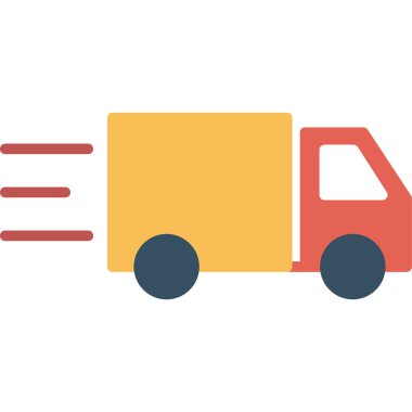 kamyon düz vektör simgesi