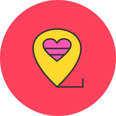 İşaretli kalp. Basit resimleme