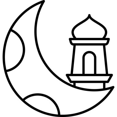 Cami ramazan simgesi ana hat biçiminde