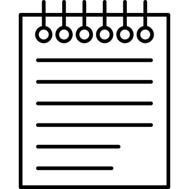 notepad vektör ince çizgi simgesi