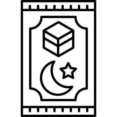 Ramazan Kareem Arapça, ay ve yıldız vektör çizimi.