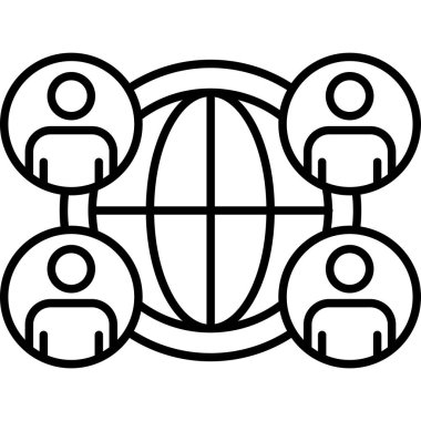 genel bağlantı simgesi ana hat vektörü. genel ağ