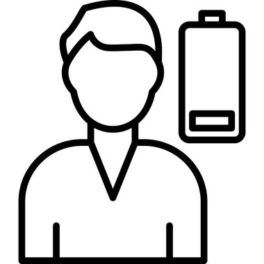 Akıllı telefon simgesi vektör illüstrasyonlu adam