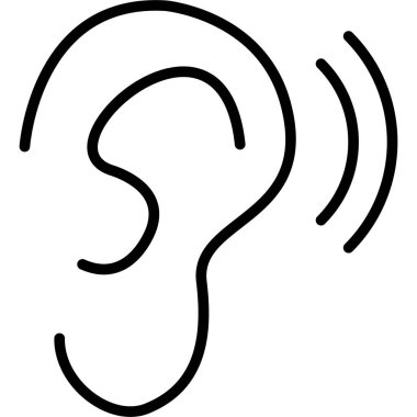 Kulak sesi müzik simgesi ana hat biçiminde