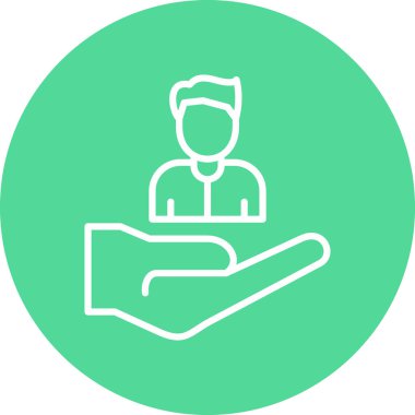 Adam kağıt simgesini modaya uygun olarak izole edilmiş arkaplanda tutuyor