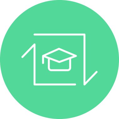 Mezuniyet şapkası vektör simgesi. Mezuniyet başlığı simgesinin basit bir gösterimi