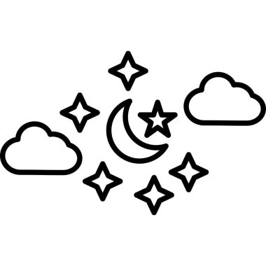 Ay ve yıldız vektör çizimi