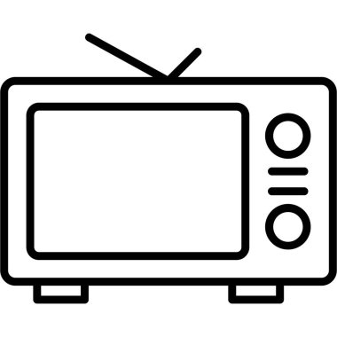 TV vektörü ince çizgi simgesi