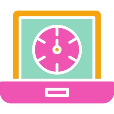 Bilgisayar monitörü. Web simgesi basit illüstrasyon