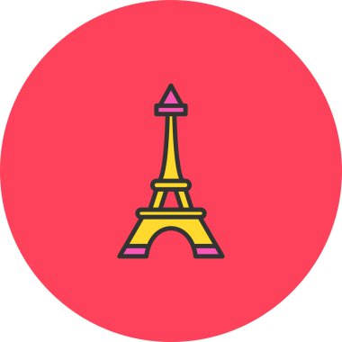 Paris Fransa simgesi simgesi - taslak biçimi