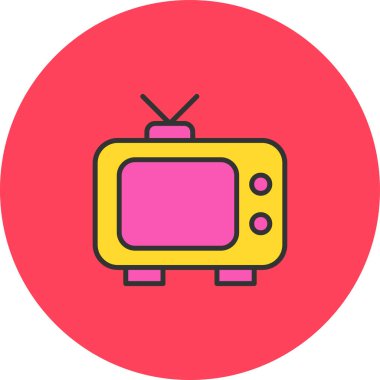 Kişisel ticari ticari reklam için TV vektör simgesi modern basit vektör illüstrasyonu