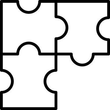 yapboz parçası simgesi, basit tasarım