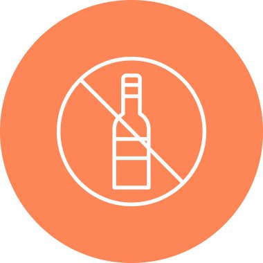 Alkol simgesi yok, vektör illüstrasyonu