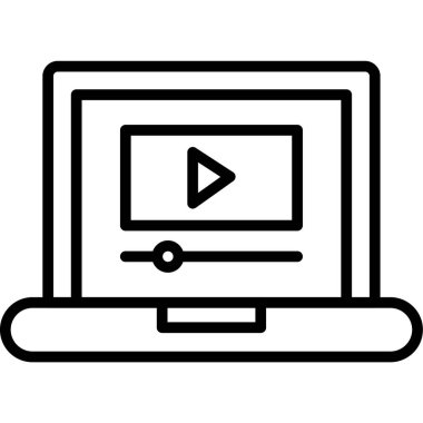 Video İçerik vektör simgesi, basit tasarım