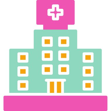 Hastane. Web simgesi basit illüstrasyon