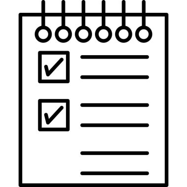 Kontrol listesi simgesi vektör illüstrasyonu