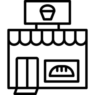 Dükkan ikonu. Beyaz arkaplanda izole edilmiş web tasarımı için dükkan vektör simgesi