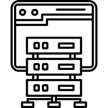 Bilgisayar donanım teknolojisi simgesi ana hat biçiminde