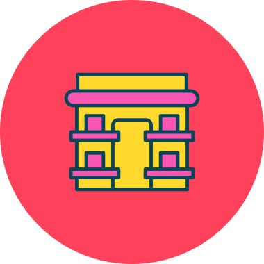 Bina. Web simgesi basit illüstrasyon