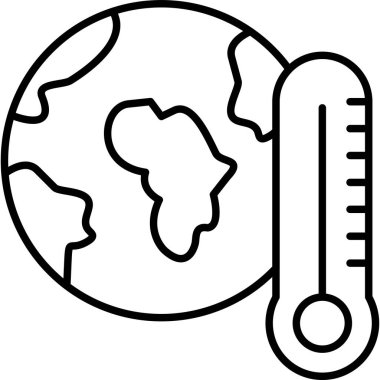 küresel termometre simgesi, vektör illüstrasyonu