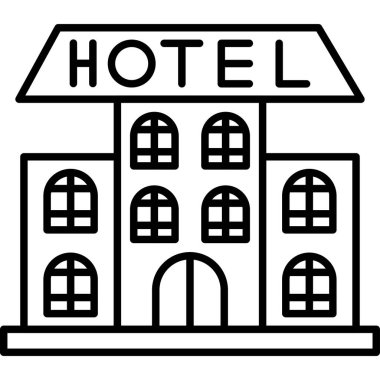 Otel binası simgesi, basit biçim