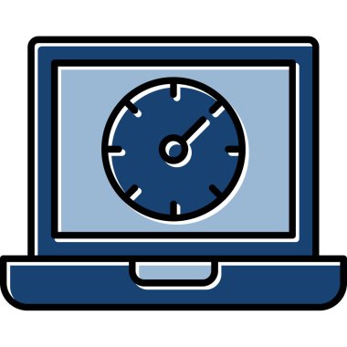 saat vektör illüstrasyon tasarımlı dizüstü bilgisayar