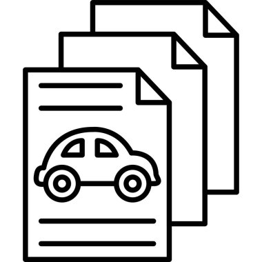 Araba belge simge vektör çizim