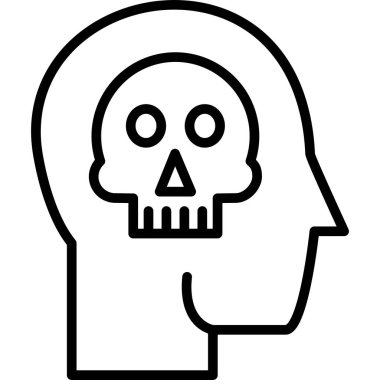 Kafatası olan insan kafası.