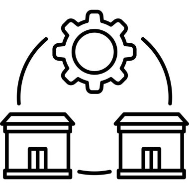 İş yönetimi satır simgeler, vektör çizim