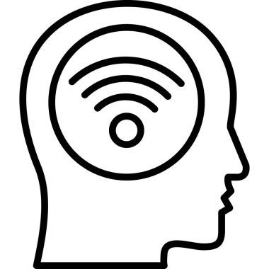 Beyin. Web simgesi basit illüstrasyon