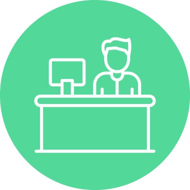 Modern erkek ofis simgesinin vektör illüstrasyonu